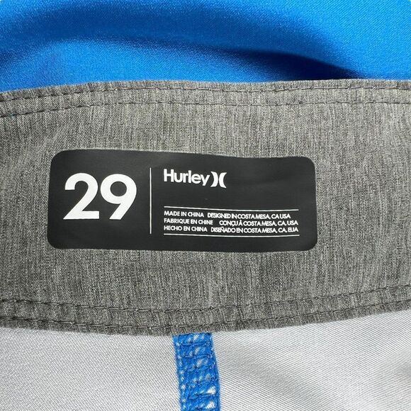 Hurley Boardshorts Men's 29 Blue Summer Beach Pool Surf Performance Swim Trunks - Picture 10 of 13